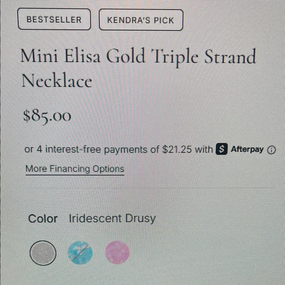 Kendra Scott mini Elisa triple strand necklace - Picture 6 of 9